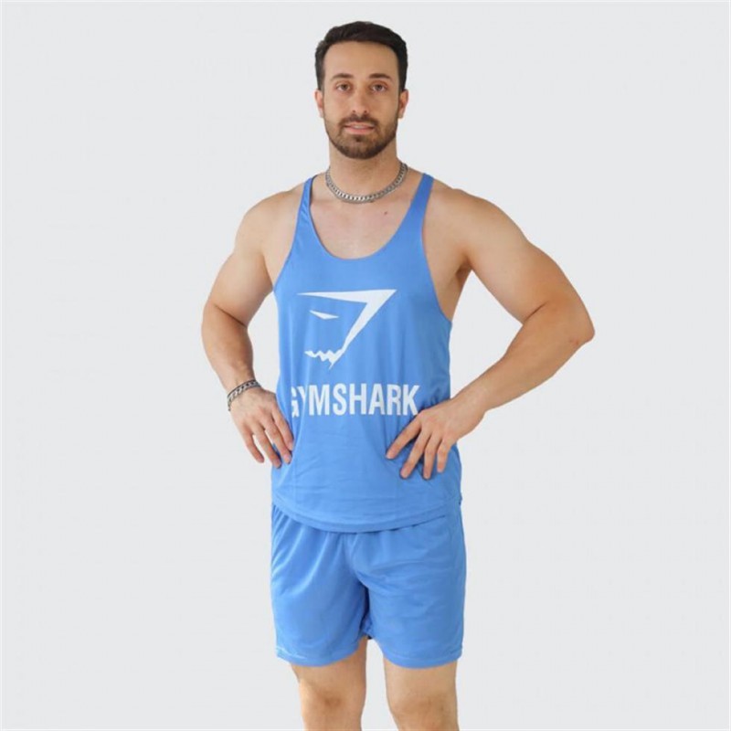 تاپ مردانه بند نازک فلامنت سوزنی Gym Shark