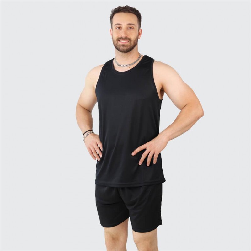 تاپ مردانه حلقه ای سوزنی مشکی ساده