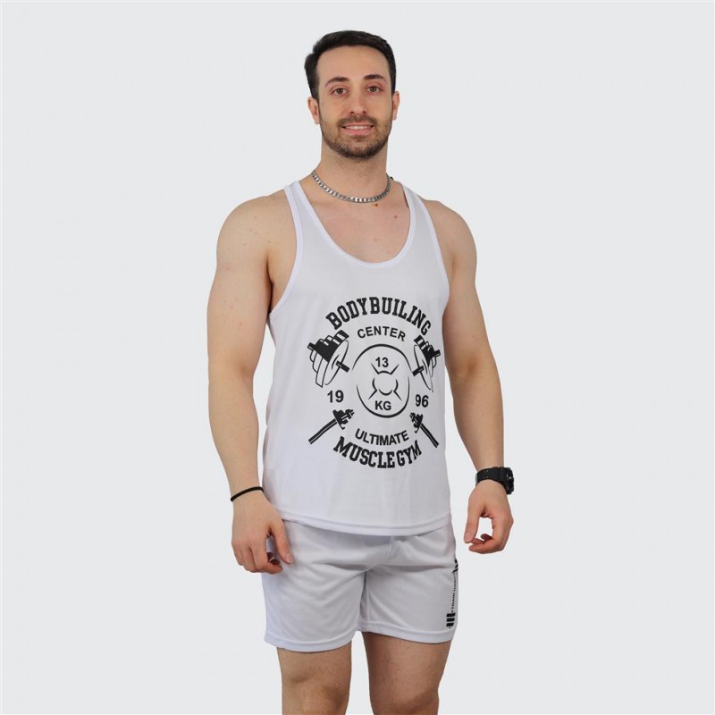 ست مردانه تاپ قهرمانی و شلوارک سوزنی BODY BUILDING