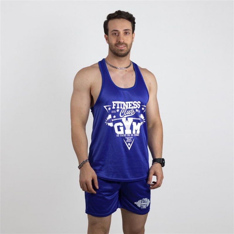 ست مردانه تاپ قهرمانی و شلوارک سوزنی GYM